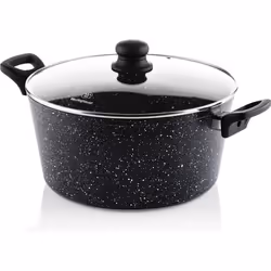 Westinghouse Faitout Induction - 28cm Casserole Tout Feux avec Couvercle - Marbre Noir