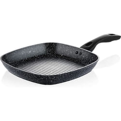 Westinghouse Poêle Grill 28cm - Toux Feux Dont Induction - Façon Pierre - Poele à Griller Fonte Aluminium - Anti Adhesive - Marbre N