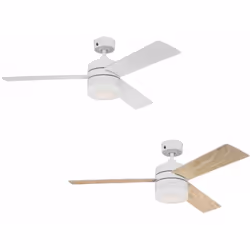 Dimensions et données techniques 220-240 V ~ 50 Hz Diamètre : 122 cm Couleur du boîtier : blanc Couleur des pales : érable /  ...