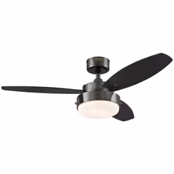 Westinghouse Digital Electronics 7876440, Ventilateur à lame domestique, Noir, Blanc, Plafond, Verre, Panneaux MDF, Acier ino ...