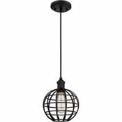 Suspension Globe Cage Noir mat 1 Ampoule