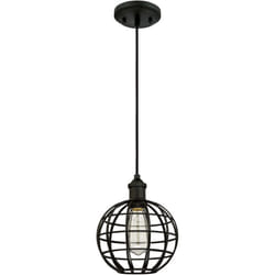 Suspension Globe Cage Noir mat 1 Ampoule