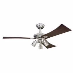 Westinghouse Audubon, Ventilateur à lame domestique, Argent, Blanc, Bois, Plafond, Panneaux MDF, Nickel, 50 dB, 2400 tr/min