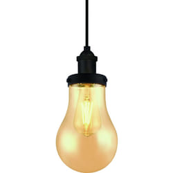 Suspension Goutte Bronze et Verre Ambre