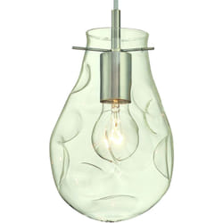Suspension Nickel Brossé Verre Creux 1 Ampoule