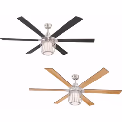Dimensions et données techniques 220-240 V ~ 50 Hz Diamètre : 153 cm Couleur du boîtier : nickel brossé Couleur des pales : w ...