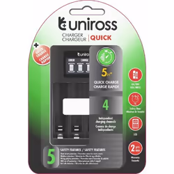 Chargeur - UNIROSS - RAPIDE - 1 à 4 Piles Ni-MH - 1.2V AA AAA - USB