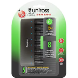 Chargeur - UNIROSS - RAPIDE - 1 à 8 Piles Ni-MH 1.2V AA AAA - Rechargeable - Intérieur
