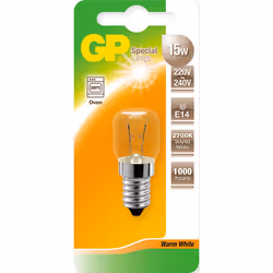 GP Lighting 070511-SLCE1, 15 W, E14, T25, 1000 h, 75 lm, Blanc