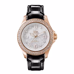 Montre - Ice-Watch - ICE crystal Rose-Gold Black - Cuir - Analogique - Femme