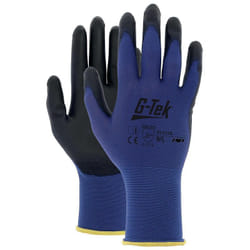 Gant tricoté nylon bleu, jauge 18, enduction polyuréthane noir - Screen Touch - 33-E118 Taille 7 PIP