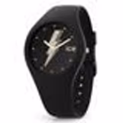 Montre - ICE WATCH - Ice Glam Rock - Silicone Noir - Étanchéité 10 Atm - Cadran Étoilé Doré