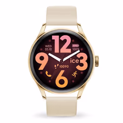 Montre femme bracelet silicone et plastique - Ice Watch - Montre connectée Ica Watch 3.0 gold/beige1.2 amoled GPS
