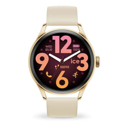 Montre femme bracelet silicone et plastique - Ice Watch - Montre connectée Ica Watch 3.0 gold/beige1.2 amoled GPS