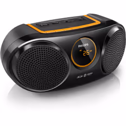 Philips enceinte portable sans fil AT10/00, 3 W, 3 W, Sans fil, A2DP, AVRCP, 10 m, Noir, Orange