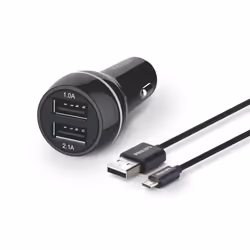 Philips Chargeur allume-cigare USB DLP2357U/10, Auto, Allume-cigare, 5 V, Noir