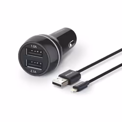 Philips Chargeur allume-cigare USB DLP2357V/10, Auto, USB, 5 V, 3,1 A, Noir