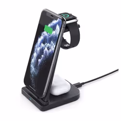 3 en 1 Station de Charge Sans Fil Support Qi Chargeur Induction pour Apple Watch Air Pods iPhone Et Dautre Téléphone Qi Équip ...