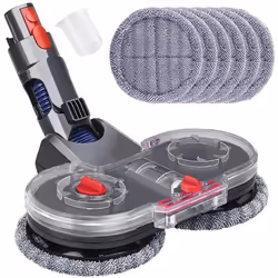 QUMOX Tête de Vadrouille Electrique pour Dyson V15 V11 V10 V8 V7 Aspirateur avec Réservoir Deau Amovible 6 Vadrouille Lavable