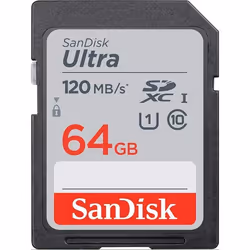 Carte mémoire SDXC - SanDisk - Ultra 64 Go - 120 Mo/s - Classe 10 - UHS-I