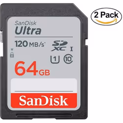 Carte Mémoire SDXC - SanDisk - Ultra 64 Go - Jusquà 120 Mo/s - Classe 10 - UHS-I