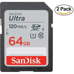 Carte Mémoire SDXC - SanDisk - Ultra 64 Go - Jusquà 120 Mo/s - Classe 10 - UHS-I