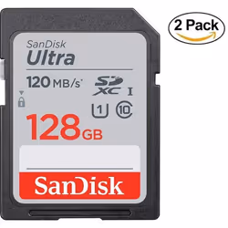 Carte Mémoire SDXC - SanDisk - Ultra 128 Go - Jusquà 120 Mo/s - Classe 10 - UHS-I