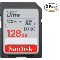 Carte Mémoire SDXC - SanDisk - Ultra 128 Go - Jusquà 120 Mo/s - Classe 10 - UHS-I