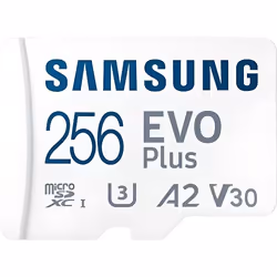 Samsung Carte Mémoire Micro SD Evo Plus (2021) 256 Go Micro SDXC A2 V30