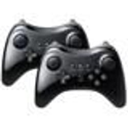 2PCS Manette de jeu U Pro sans Fil Bluetooth Jeu Manette Contrôleur Joystick de Jeux pour Nintendo Wii U (Noir)