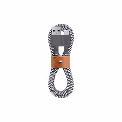 Native Union BELT-KV-CL-ZEB-3, 3 m, Lightning, USB A, Mâle, Mâle, Noir, Gris, Blanc