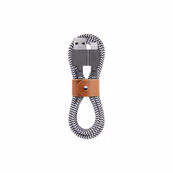 Native Union Belt Cable, 1,2 m, Lightning, USB A, Mâle, Mâle, Noir, Blanc
