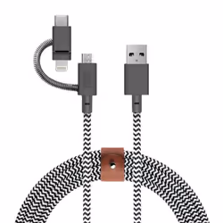 Native Union Belt câble USB 2 m USB 2.0 USB A USB C/Micro-USB B/Lightning Noir, Blanc