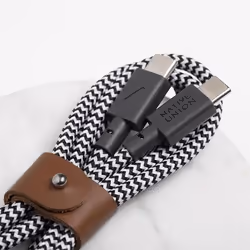 Native Union BELT-C-ZEB-2-NP câble USB 1,2 m USB C Noir, Blanc