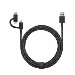 Native Union BELT-ULC-CS-BLK-NP, 2 m, USB A, USB C/Micro USB A/Lightning, Noir