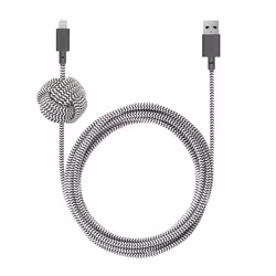 Native Union Night Cable-Lightning, 3 m, Lightning, USB A, Mâle, Mâle, Noir, Blanc