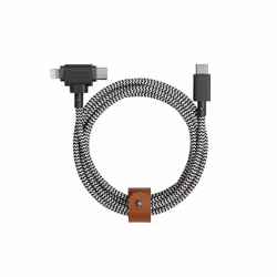 Native Union Belt Cable Duo, 1,5 m, USB C, USB C/Lightning, Noir, Blanc
