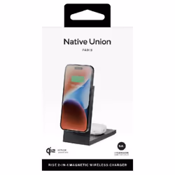 Native Union Rise 2-In-1 Qi2 Smartphone Noir Recharge sans fil Intérieure