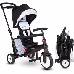 Tricycle - SmarTrike - STR 5 toTs Bunny noir/blanc - Pliant - Siège inclinable - Amortisseur avant