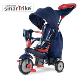 Tricycle évolutif pour bébé SMARTRIKE 4-en-1 Swirl - Bleu Marine/Rouge