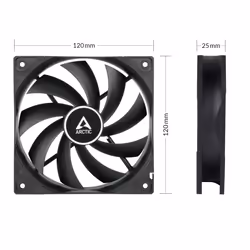 ARCTIC F12 Silent Boitier PC Ventilateur 12 cm Noir 1 pièce(s) - Vue supplémentaire 4