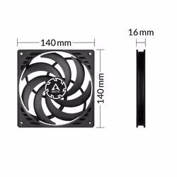ARCTIC P14 Slim PWM PST Boitier PC Ventilateur 14 cm Noir 1 pièce(s) - Vue supplémentaire 5