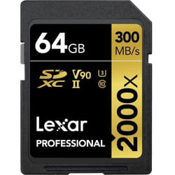 Lexar Carte UHS-II Professional 2000x 64 Go SDXC sans Lecteur Jusqu`à 300 Mo/s en Lecture () - LSD2000064G-BNNAG
