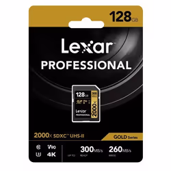 Carte Mémoire SDXC - Lexar - Professional 2000x - 64 Go - 300 Mo/s - DSLR Caméras Vidéo