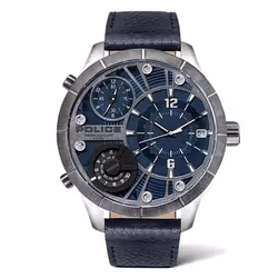 Montre POLICE BUSHMASTER PL.15662XSTU-03 multifonction homme bleu
