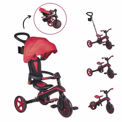 Globber - Tricycle EXPLORER 4-en-1 Évolutif & Pliable - Rouge