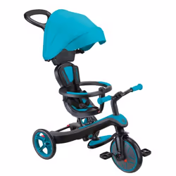 Tricycle évolutif - Globber - EXPLORER 4 en 1 - Bleu Canard - 10 mois à 5 ans - 20 kg max