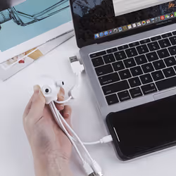 Xoopar XP71028.14A câble de téléphone portable Blanc 0,114 m USB C + USB A USB-C/micro-USB B/Lightning