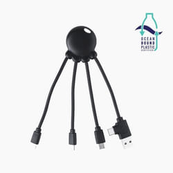 Câble de Charge Multi-connecteurs USB/USB-C/Lightning Octopus OBP Noir