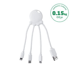 BIG BEN XOOPAROCTOBDRPWHT câble de téléphone portable Blanc 0,1 m USB A Micro USB + Lightning + USB C